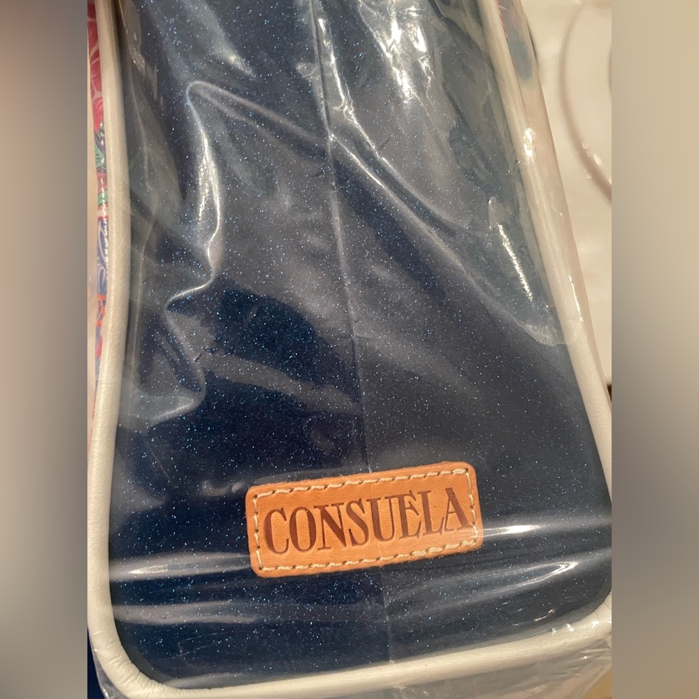 Consuela Floral Tote in Pink, Blue, Navy & Tan - Picture 2 of 9